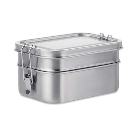 Boîte À Lunch En Acier Inox. Double Chan Personnalisable Silver Accessoires De Déjeuner