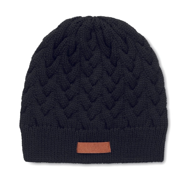 Bonnet Tricoté En Rpet Katmai Personnalisable Noir Chapeaux