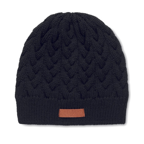 Bonnet Tricoté En Rpet Katmai Personnalisable Noir Chapeaux