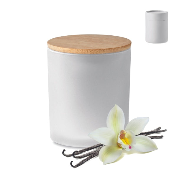 Bougie En Cire Végétale 280 Gr Keops Large Personnalisable Blanc Maison & Bien-Être
