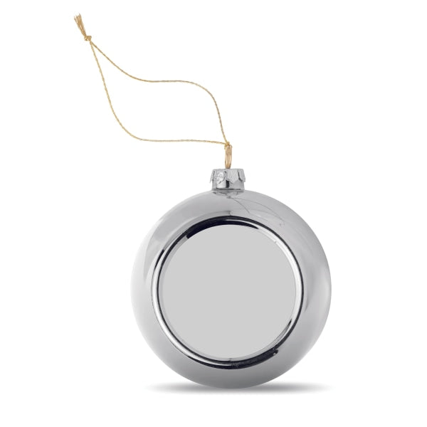 Boule De Noël Pour Sublimation Happy Ball Personnalisable Silver Décoration