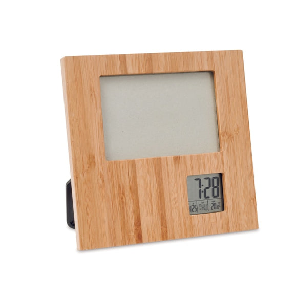 Cadre Photo Avec Station Météo Zenframe Personnalisable Brown Accesoires De Bureau