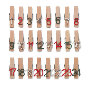 Calendrier De Lavent 24 Clips Clipy Personnalisable Brown Décoration