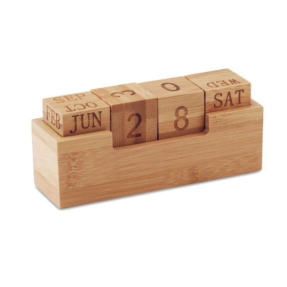 Calendrier En Bambou Karenda Personnalisable Brown Accesoires De Bureau