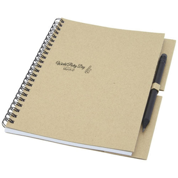 Carnet à spirales Luciano Eco avec crayon, moyen formatpersonnalisable avec logo