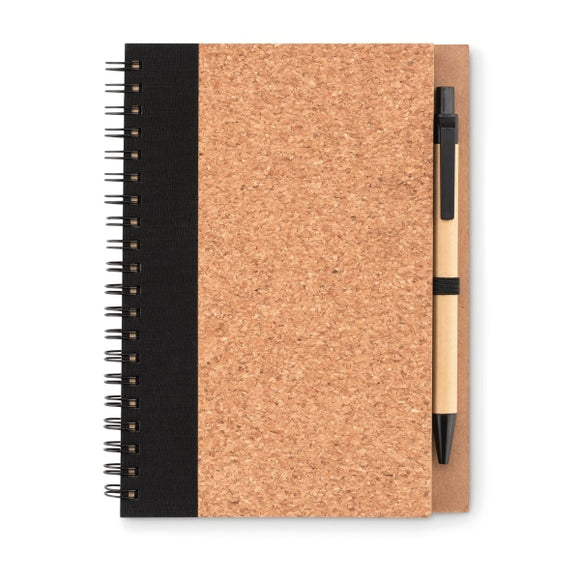 Carnet En Liège Avec Stylo Sonora Pluscork Personnalisable Black Carnets