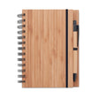 Carnet Et Stylo En Bambou Bambloc Personnalisable Brown Carnets