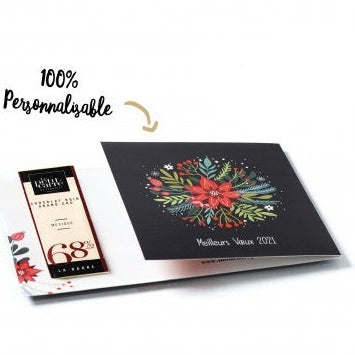Barre de chocolat 10g Mexique sur carte personnalisée fabrication France 🇫🇷