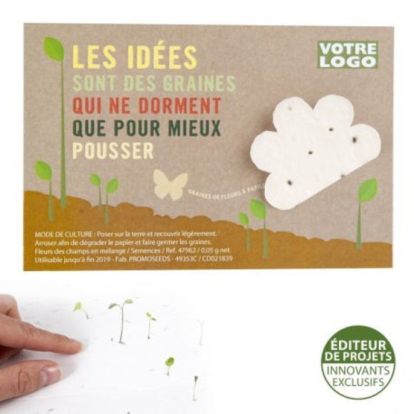 Carte Avec Papier De Graines Personnalisable Plantes Publicitaires