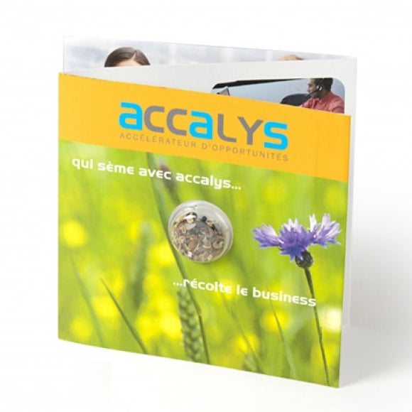 Carte Tryptique Avec Graines En Capsule Personnalisable Plantes Publicitaires