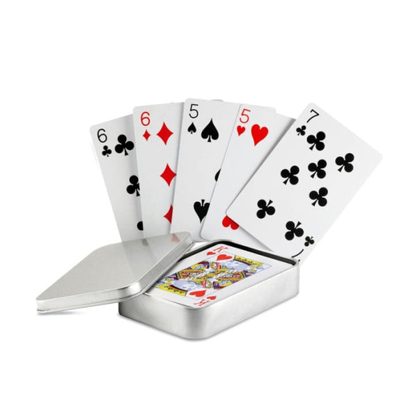 Cartes À Jouer Boîte Étain Amigo Personnalisable Silver Jeux