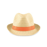 Chapeau De Paille Boogie Personnalisable Orange Chapeaux
