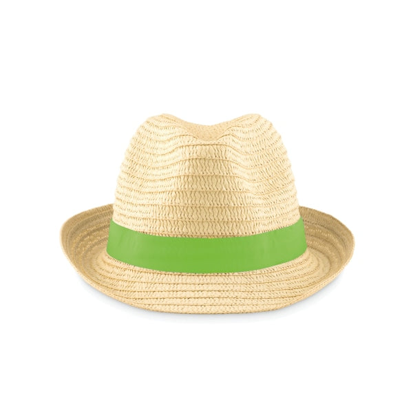 Chapeau De Paille Boogie Personnalisable Lime Chapeaux