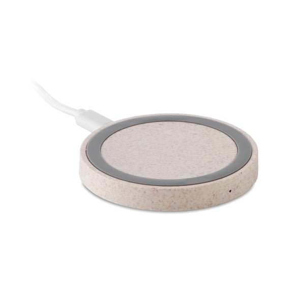 Chargeur En Paille De Blé/Abs Plato+ Personnalisable Beige Chargeurs Sans Fil