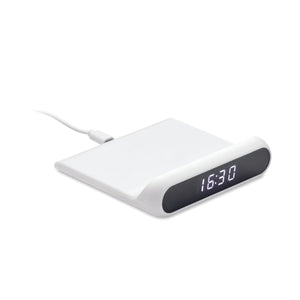 Chargeur Sans Fil Horloge Led Massitu Personnalisable Blanc Chargeurs