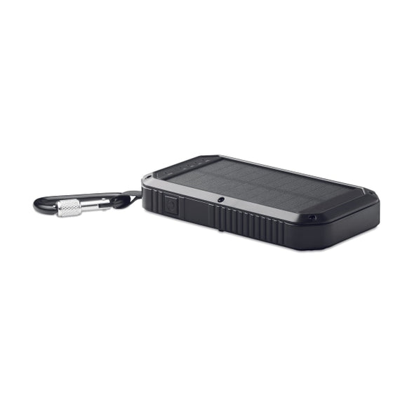 Chargeur Solaire 8000Mah Powereight Personnalisable Black Powerbanks