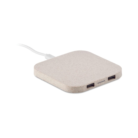 Chargeur/Hub Paille De Blé/ Abs Unipad+ Personnalisable Beige Chargeurs Sans Fil