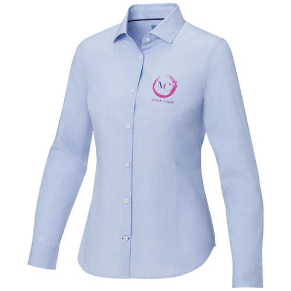 Chemise Cuprite certifiée GOTS à manches longues pour femmepersonnalisable avec logo
