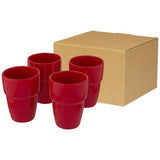 Coffret Cadeau Staki De 4 Mugs Empilables 280 Ml Personnalisable Récipients Boisson