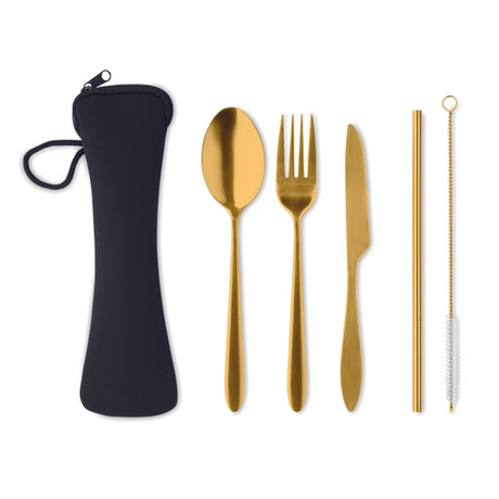 Couverts En Acier Inoxydable 5 Service Personnalisable Gold Accessoires De Déjeuner