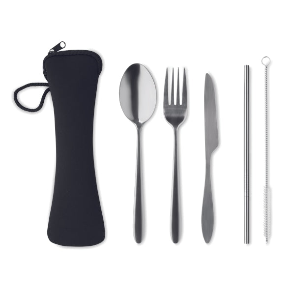 Couverts En Acier Inoxydable 5 Service Personnalisable Black Accessoires De Déjeuner