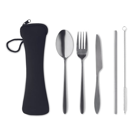 Couverts En Acier Inoxydable 5 Service Personnalisable Black Accessoires De Déjeuner