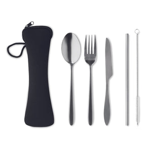 Couverts En Acier Inoxydable 5 Service Personnalisable Black Accessoires De Déjeuner