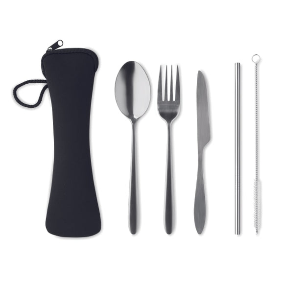 Couverts En Acier Inoxydable 5 Service Personnalisable Black Accessoires De Déjeuner