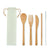 Couverts En Bambou Avec Paille Setstraw Personnalisable Beige Accessoires De Déjeuner