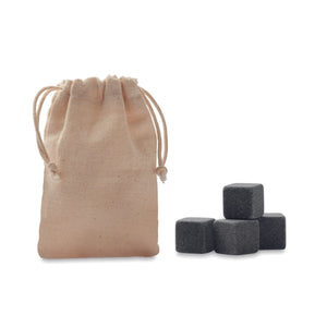 Cube En Pierre Dans Pochette Rocks Personnalisable Beige Accessoires