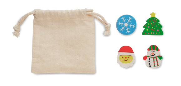 Set de 4 gommes de Noël RUBBIES personnalisable-0