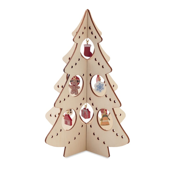 Décoration De Sapin En Bois Silueta Personnalisable Brown