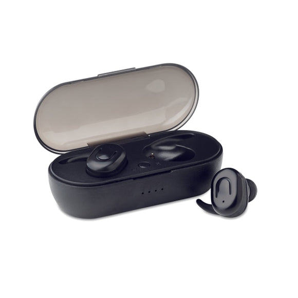 Ecouteurs Avec Chargeur Twins Personnalisable Black Audio & Son