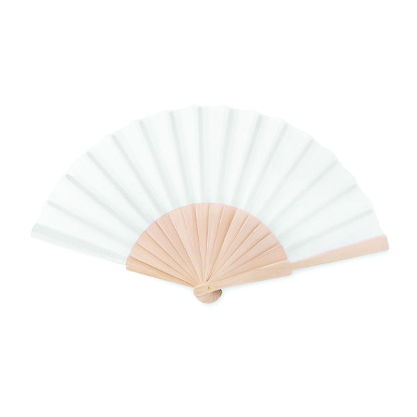 Eventail Manuel. Fanny Wood Personnalisable White Articles De Plage
