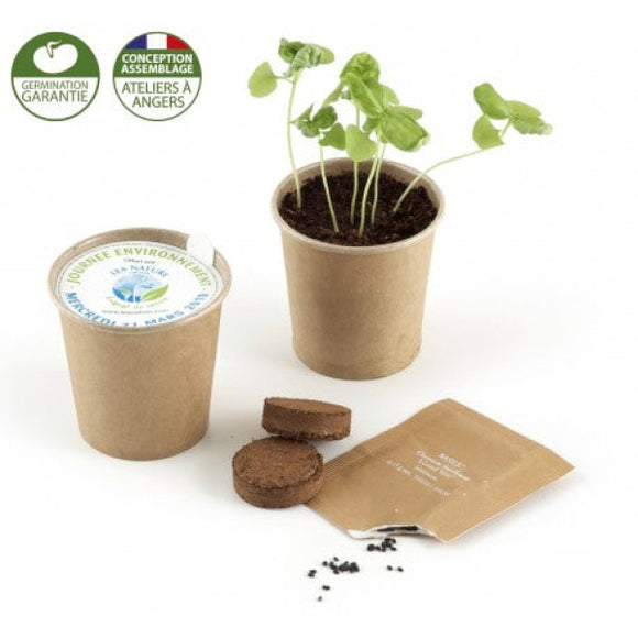 Gobelet En Carton Avec Graines - Kit De Plantation Personnalisable Plantes Publicitaires