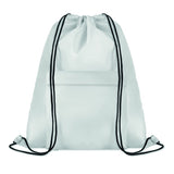 Grand Sac Cordelette 210D Pocket Shoop Personnalisable Blanc Sacs À Dos & De Plein Air