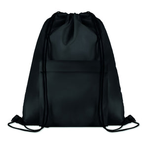 Grand Sac Cordelette 210D Pocket Shoop Personnalisable Noir Sacs À Dos & De Plein Air