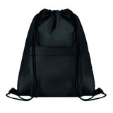 Grand Sac Cordelette 210D Pocket Shoop Personnalisable Noir Sacs À Dos & De Plein Air