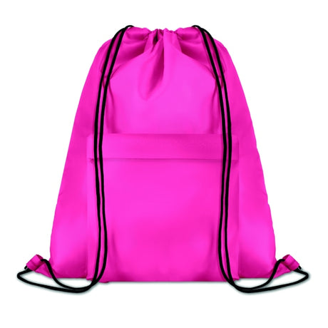 Grand Sac Cordelette 210D Pocket Shoop Personnalisable Pink Sacs À Dos & De Plein Air