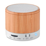 Haut-Parleur Sans Fil Bambou Round Bamboo Personnalisable Blanc Audio & Son