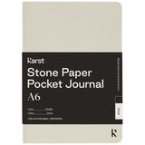 Journal De Poche Karst® A6 En Papier Pierre Et À Couverture Souple - Vierge Personnalisable Blanc