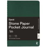 Journal De Poche Karst® A6 En Papier Pierre Et À Couverture Souple - Vierge Personnalisable Vert