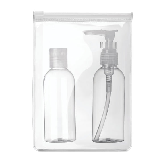 Kit De Flacons Dans Une Pochette Sani Personnalisable Transparent Soins La Personne