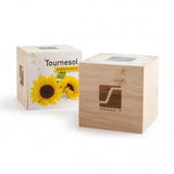 Kit De Plantation Cube En Bois Devenant Un Pot À Crayons Personnalisable Plantes Publicitaires