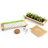 Kit De Plantation Jardinière En Bambou Naturel Avec Graines Personnalisable Plantes Publicitaires