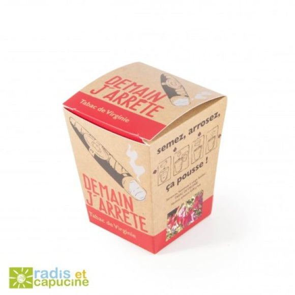 Kit De Plantation Message Cadeau Soirée - Demain Jarrête Tabac Personnalisable Plantes Publicitaires
