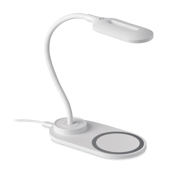 Lampe Et Chargeur De Bureau Saturn Personnalisable White Chargeurs Sans Fil