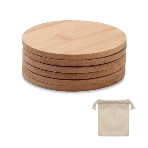Lot De 6 Sous-Verres En Bambou Bayin Set Personnalisable Brown Accessoires