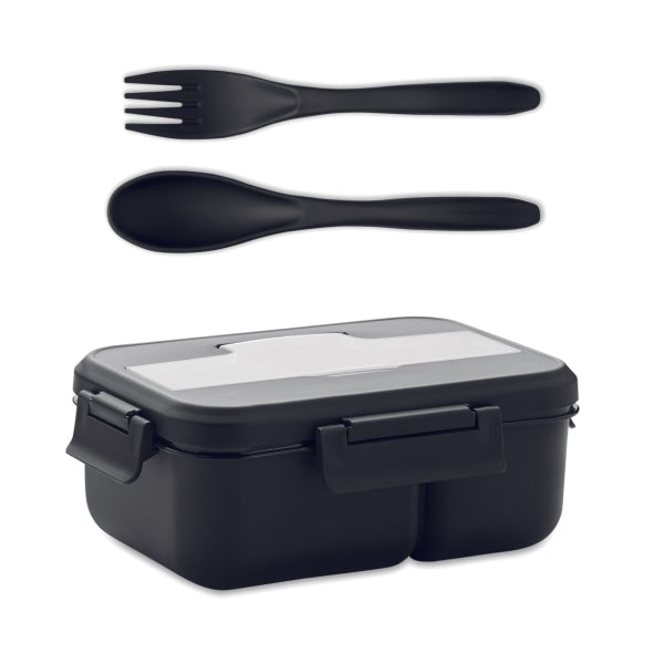 Lunch Box Et Couverts En Pp Makan Personnalisable Black Accessoires De Déjeuner