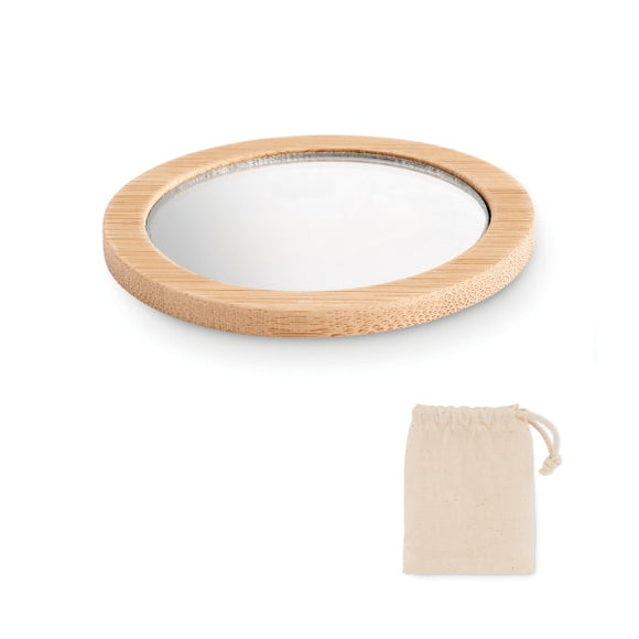 Miroir De Poche En Bambou Malay Personnalisable Brown Soins La Personne